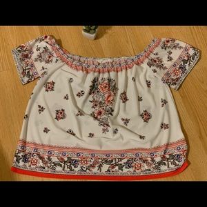 Floral open shoulder blouse